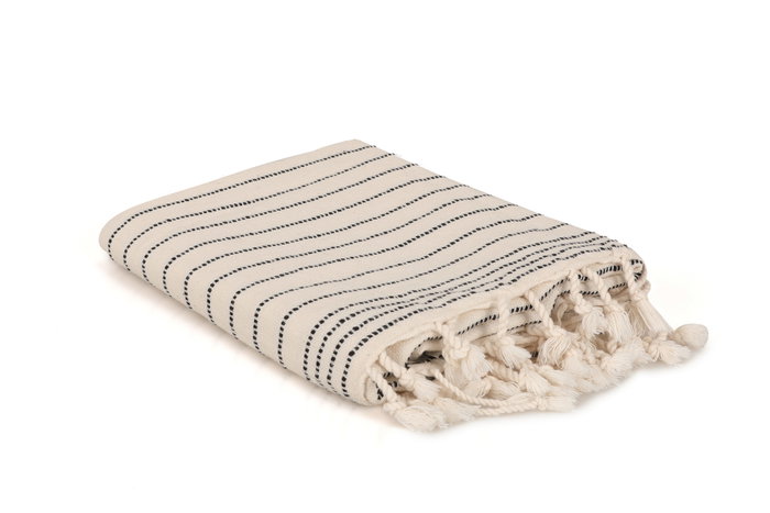 Mijölnir Capri - Toalla de playa fouta Negro y crema Mijölnir Capri - Toalla de playa fouta Negro y crema